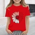 thumbnail image 1 of XIMIN T-Shirts Filles Graphiques Tournesol Manches Courtes Col Rond Coton Coupe Ample Décontractée Été, 1 of 5