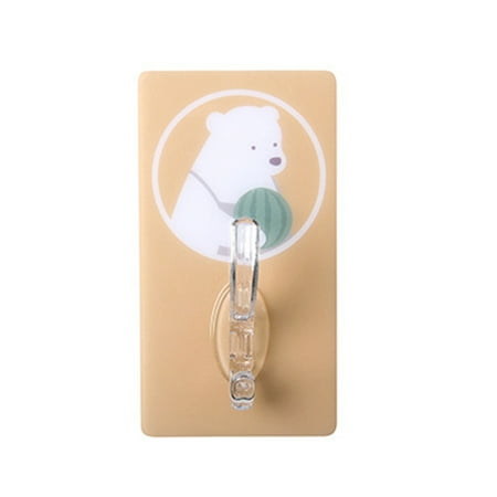 

Cute Hooks Wall Mounted Strong Stickiness Multi Layer Structure Adhesive Hooks for Kitchen Bathroom Living RoomBear