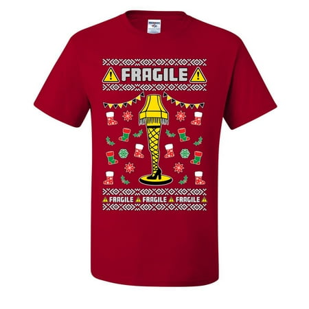 Fragile Leg Lamp Ugly Christmas Story Newest Ugly Christmas Unisex T-shirts , Red, 3XL