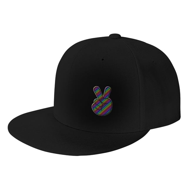 ZICANCN Victory Hand Peace Sign Baseball Caps, Chapeaux de Camionneur pour Hommes et Femmes, Réglable à Plat Respirant Caps, Noir