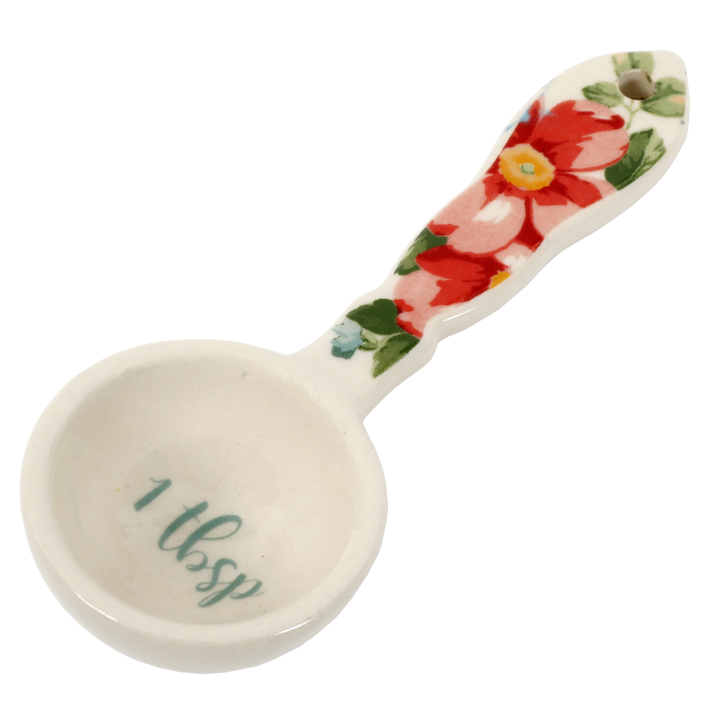 The Pioneer Woman 8 Piece Set - 4 Willow Measuring Scoops and 4 Winter  Bouquet Measuring Spoons Ceramic Floral