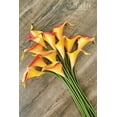 thumbnail image 3 of Artificial Calla Lily Flowers Wedding Bouquet Flower Decor Yellow Flower 10pcs Home Decoration Faux Calla Lilies Flower, Red Yellow, 3 of 5