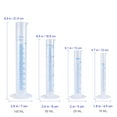 thumbnail image 4 of BRIGHTFUFU Cilindro graduado de plástico transparente de medición UEETEK 4 piezas 10 ml / 25 ml / 50 ml / 100 ml, 4 of 7