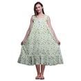 thumbnail image 1 of Bimba Bleu Acier Clair5 Feuilles Fleur Imprimé Coton Chemises de Nuit pour Femmes Robe Sans Manches Tenue de Nuit Robe Maxi XX-Grand, 1 of 6