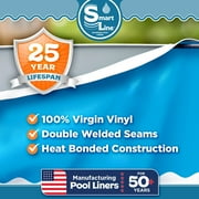 SmartLine 18' Round Solid Blue Overlap Above Ground Swimming Pool Liner, 48/52 Height, 25 Gauge