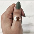 thumbnail image 4 of Natural Baltic Amber Ring, Baltic Amber Gemstone Ring, Amber Birthstone, Crescent Moon Adjustable Ring, Toe Ring, 925 Sterling Silver, Womens Ring, Christmas, Thanksgiving, Handmade Statement Jewelry, 4 of 9
