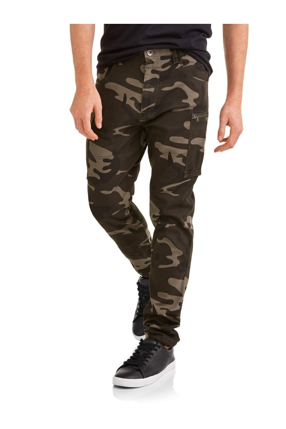 Seven Oaks Men's tapered fit stretch twill cargo jogger