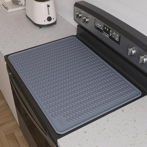 Stove Top Covers for Electric Stove, Food Grade Silicone Glass Stove Top Cover Protector, Thick Induction Cooktop Protector, Heat Resistant Range Ceramic Stove Top Covers Mat, Dish Drying Mat XL