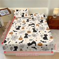 thumbnail image 3 of Garronmavis Halloween Cat Pumpkin Print Twin Size Bedding Set, 1 Fitted Sheet & 2 Envelope Pillowcases, Soft Breathable Microfiber Bed Cover for Holiday, 137cm*193cm, 3 of 7