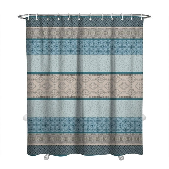 Extra Long Boho Shower Curtain 72x84 Inches - Vintage Floral & Tropical Leaves Pattern, Waterproof Bohemian Bathroom Decor with 12 Hooks, Tribal Rustic Style