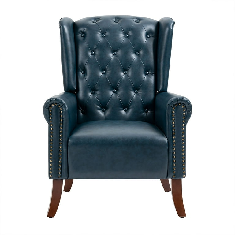 MOJAY Mid Century Modern PU Leather Accent Chair Living Room