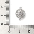 thumbnail image 3 of Brass Pave Clear Cubic Zirconia Connector Charms Flower Square Links Cadmium Free & Nickel Free & Lead Free Platinum 15x11x4mm Hole: 1mm, 3 of 3