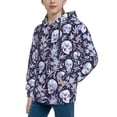 thumbnail image 2 of Goofa Skull flower crystal Pattern Hooded Sweatshirt for Youth Trendy youth sweatshirt Casual Hoodie for Boys and Girls-X-Large, 2 of 6