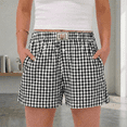 thumbnail image 4 of SOMER Women’s Pajama Shorts Gingham Plaid Boxer Lounge Sleep Shorts Casual Bottoms 2026 Summer 2XL, 4 of 6