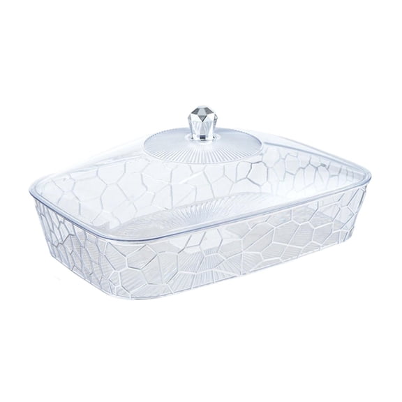 deevoka Serving Tray with Lid Fruit Tray Home Decor Creative Versatile Organizer Storage L