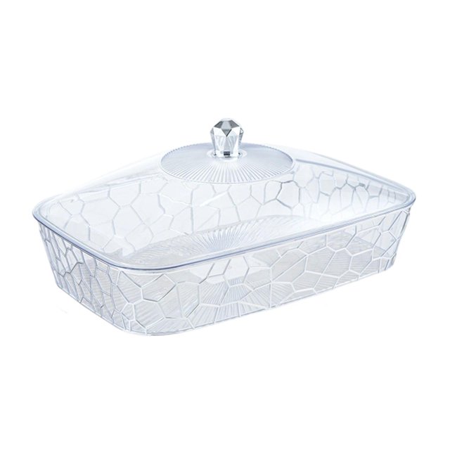 Tnarru Serving Tray with Lid Fruit Tray Elegant Decorative Versatile Organizer Storage Container for Celebrations Events Anniversary L