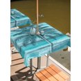 thumbnail image 2 of Outdoor Tablecloth with Umbrella Hole for Patio/Picnic/Party/Camping, Teal Green Palm Tree Waterproof Table Cloth Square Cover Washable, Coastal Tropical Trees Vintage Summer (54"x 54"), 2 of 9