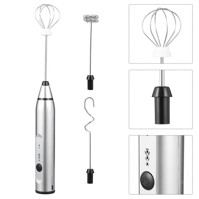 WHAMVOX 1 Set Rechargeable Hand Mixer Stainless Steel Blending Tool for Kitchen Appliances