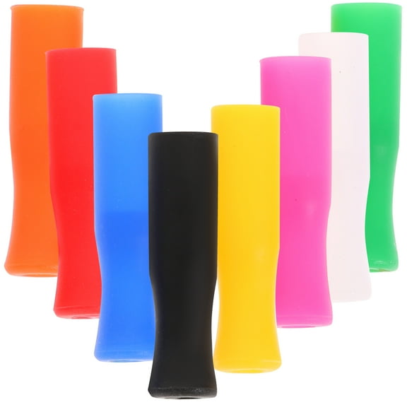 Raindrops Silicone Straw Tips for Stainless Steel Straws Assorted Colors Safe Reusable 8pcs