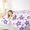 thumbnail image 4 of Homewish Lovely Daisy Flower Full Size Comforter Sets,Cartoon Floral Bedding Comforter Set,Pink Purple Bedding Sets For Girl,Microfiber Bedroom Decor Reversible,3-Piece, 4 of 8