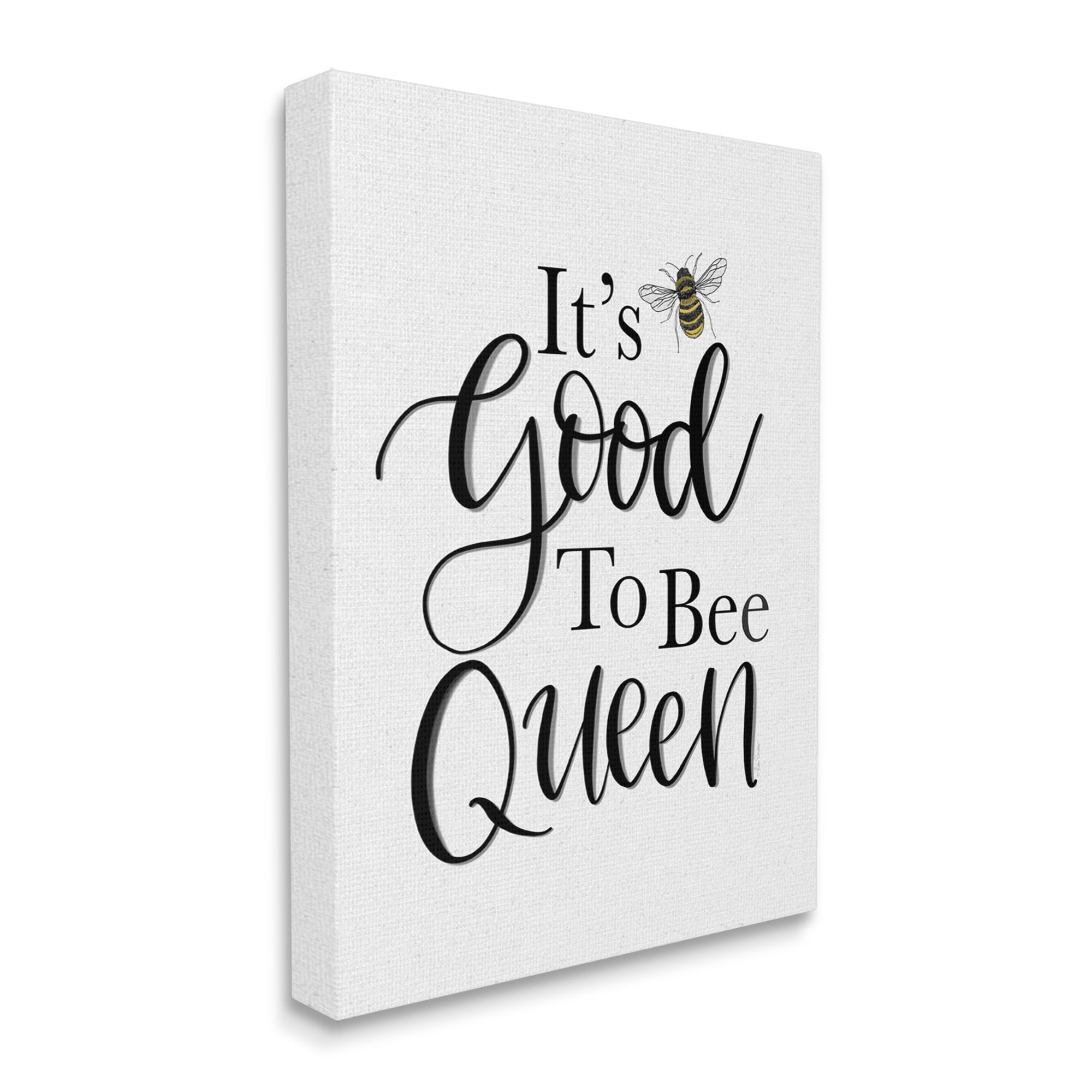 Stupell Industries Good To Bee Queen Bumble Insect Phrase Graphic Art Gallery Wrapped Canvas Print Wall Art, Design by Lisa Larson