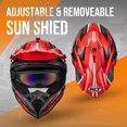 thumbnail image 4 of Oumurs Motocross, Off-Road Dirt Bike Helmet, Open Face, Outdoor Motorcycle BMX MX Helmet, Red, Unisex Adult XL with Goggles, Gloves, Mask, 4 of 11