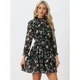 thumbnail image 2 of DARING DIVA Women's Floral Ruffle Trim Layered Dresses M Black, 2 of 6