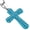 Blue, variant on Fashion Alloy Multicolor CZ Religious Cross Pendant Necklace, 18"