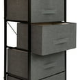 thumbnail image 6 of Emma + Oliver 4 Drawer Vertical Storage Dresser with Black Wood Top & Gray Fabric Pull Drawers, 6 of 11