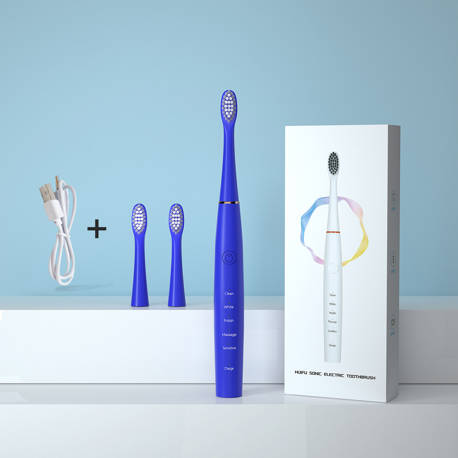 プレストマンページ Electric Toothbrush, Electric Toothbrush with 2 Brush Heads, Smart