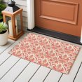 thumbnail image 4 of 2x3 Ft Entryway Area Rug, Red Orange Baroque Kitchen Rug Runner Washable Floor Mat, Abstract Art Floral Pattern Non Slip Indoor Door Mat Throw Carpet for Bathroom Living Room Bedroom, 4 of 8