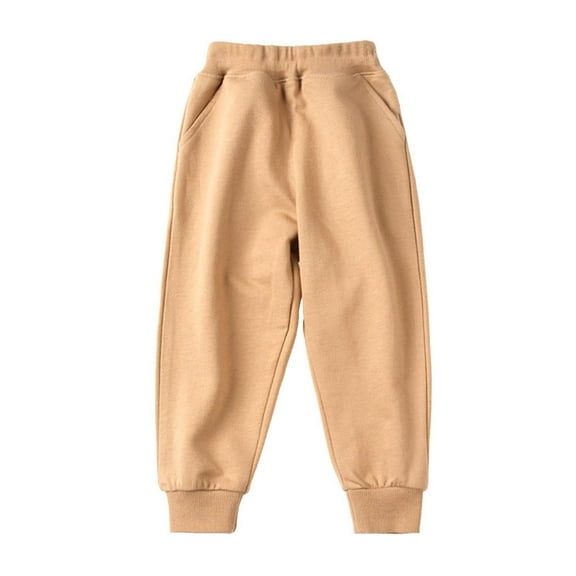 ZACPNCV Boys Harem Pants Solid Color Elastic Waist Soft Sweatpants Casual Loose Comfy Stretchy Summer Trousers Clothes Brown 4-6 Years