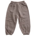 thumbnail image 2 of Bullpiano Toddler Girl Boy Cotton Long Harem Pants Kids Casual Solid Bottoms Trousers 1-7T, 2 of 8