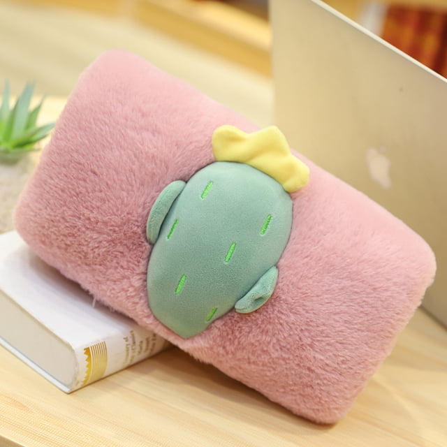Almohada calentadora de manos, almohada de siesta para intervención, artefacto para la hora del almuerzo, almohada de felpa, linda almohada de tamaño pequeño para niñas, almohada para acostarse para