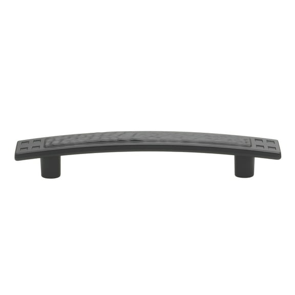 GlideRite 3-3/4 in. Center-Center Hammered Mission Style Cabinet Pull, Matte Black - 4244, 1 Pack