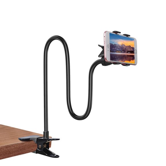 Kuryai Soporte Para Teléfono De Cama Con Cuello De Cisne, Soporte Flexible De Brazo Largo Con Clip Para Teléfono Para Cama, Escritorio, Cabecera, Mesita De Noche, Soporte Ajustable 360 Para Teléfono