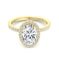 thumbnail image 2 of Maui - Moissanite Oval Cut Lab Diamond Halo Engagement Ring With PavÃ© Band, 2 of 3