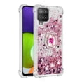 thumbnail image 2 of Funda para Samsung Galaxy A22 4G con Brillo Líquido Flotante, Purpurina, Parachoques y Anillo Giratorio Soporte, 2 of 5