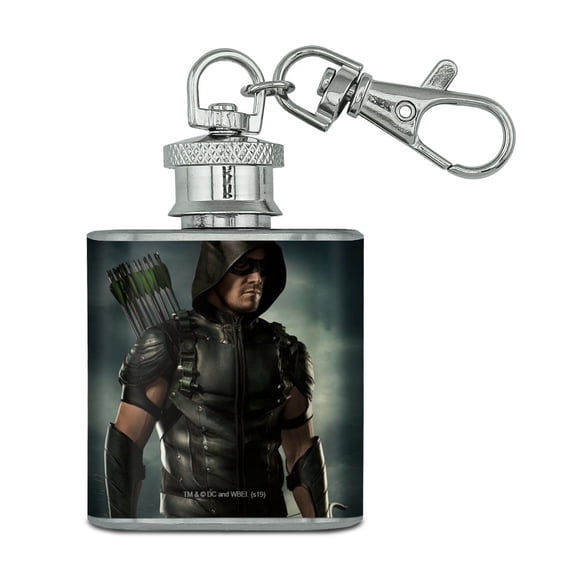 Arrow TV Series Character Art Stainless Steel 1oz Mini Flask Key Chain