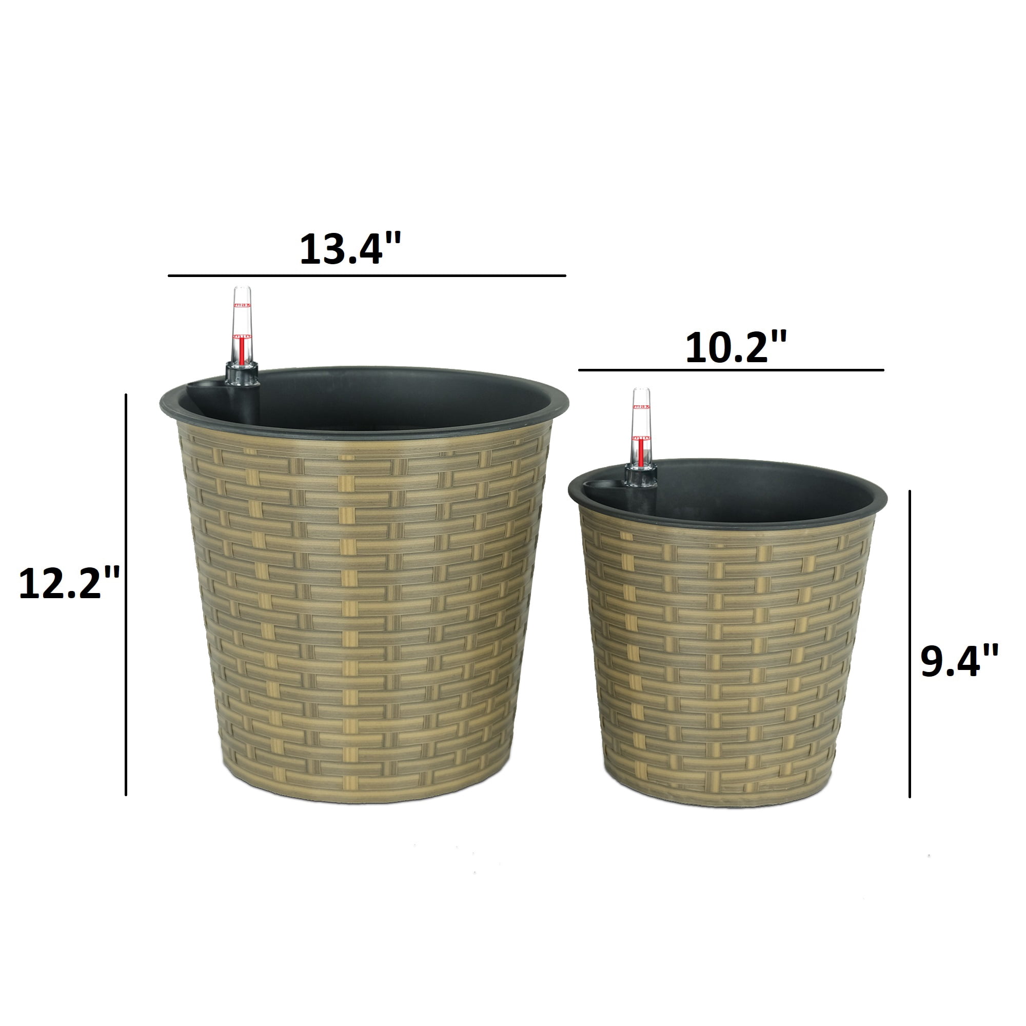 10.2" Self-watering Wicker Decor Planter for Indoor and Outdoor