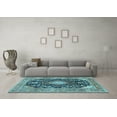 thumbnail image 3 of Ahgly Company Indoor Square Persian Light Blue Traditional Area Rugs, 6' Square, 3 of 4