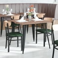 thumbnail image 3 of BizChair Commercial Dining Chair with 500 LB. Capacity Black Steel Frame, Natural Birch Finish Wooden Boomerang Back, and Green Vinyl Seat, 3 of 12