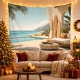 thumbnail image 3 of Ocean Waves Luxurious with Outdoor Patio Overlooking Tropical, Mystical Fantasy for Space Lovers, Galaxy Room Decor, Mother'S Day Gift, Tapestry Wall Hanging for Bedroom and Dorm, 3 of 7