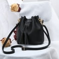 thumbnail image 5 of Bolso bandolera de PU para mujer, bolso de moda simpleNegro, 5 of 5