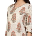 thumbnail image 4 of Yash Gallery Women's Cambric Cotton Floral Print Straight Kurta (Beige), 4 of 5