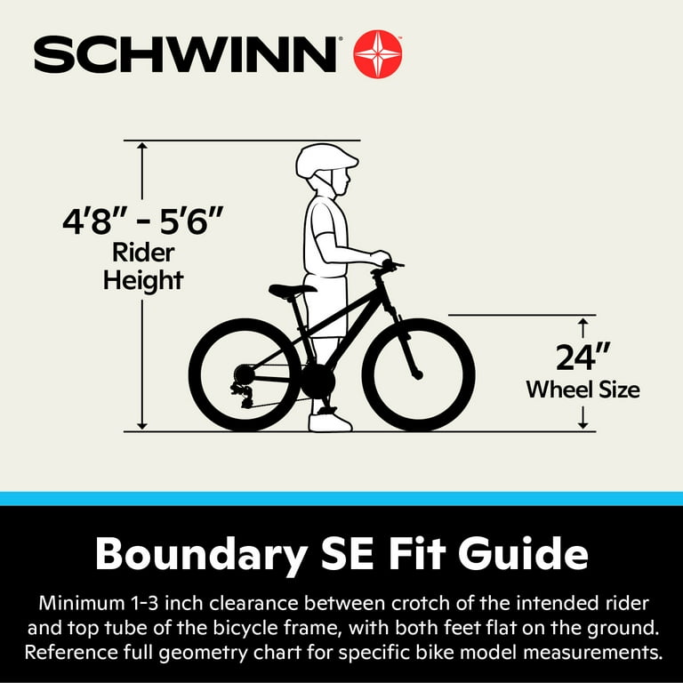 Rider height for 24 inch bike shop
