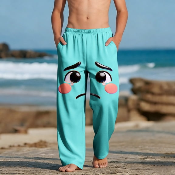 ATOGUTA Boys Baggy Pants Funny Graphic Sweatpants Athletic Sports Pants for Kids Size 4T-14, Green