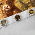 thumbnail image 4 of Homewish Animal Highland Cow Black Out Curtains for Boys Girls,Chic Floral Sunflowers Curtains Pack of 2 (42x63 Each),Vintage Farmhouse Cattle Bedroom Curtains,Breathable Home Decor, 4 of 6