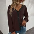 thumbnail image 6 of Idoravan Cardigans for Women Spring Women's Fashion Casual Color Matching Button Long Sleeve Cardigan Top Blouse, 6 of 9