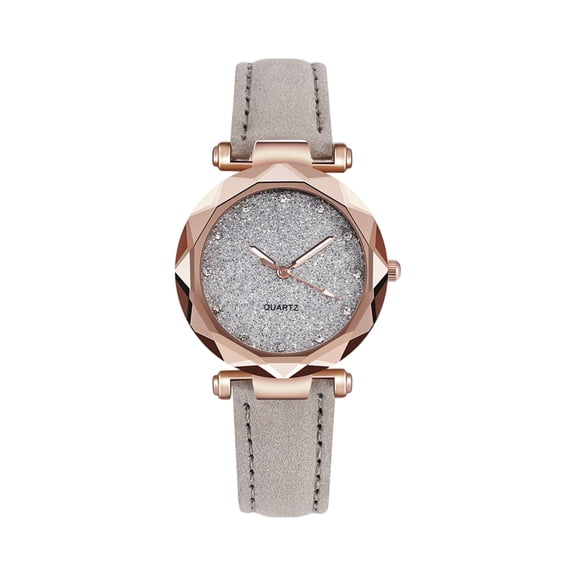 Resicozy Women's Watches Leather Strap Round Dial Fashion Classic Ladies Wrist Watch Water Resistance and Lightweight Watches Gray